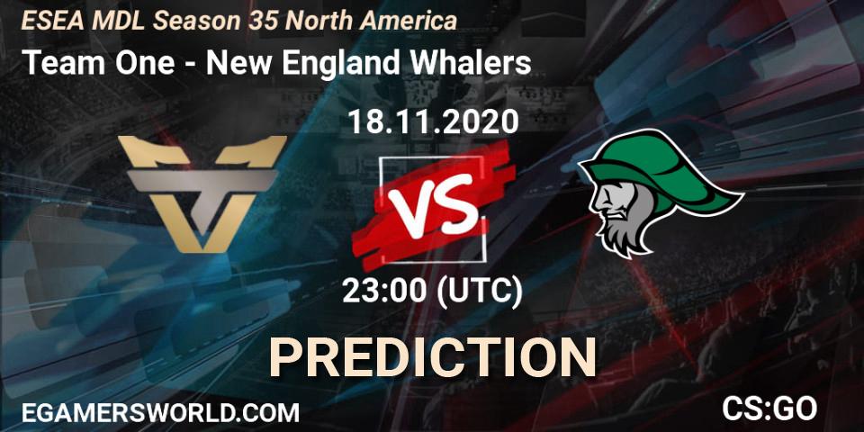 Pronóstico Team One - New England Whalers. 18.11.2020 at 23:00, Counter-Strike (CS2), ESEA MDL Season 35 North America