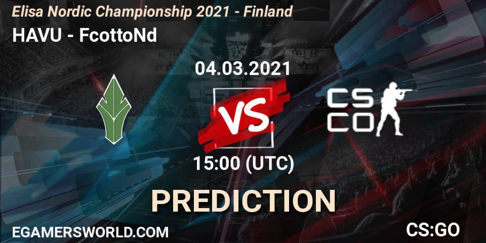 Pronóstico HAVU - FcottoNd. 04.03.2021 at 15:00, Counter-Strike (CS2), Elisa Nordic Championship 2021 - Finland
