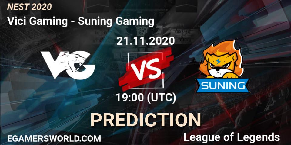 Pronóstico Vici Gaming - Suning Gaming. 21.11.2020 at 06:00, LoL, NEST 2020