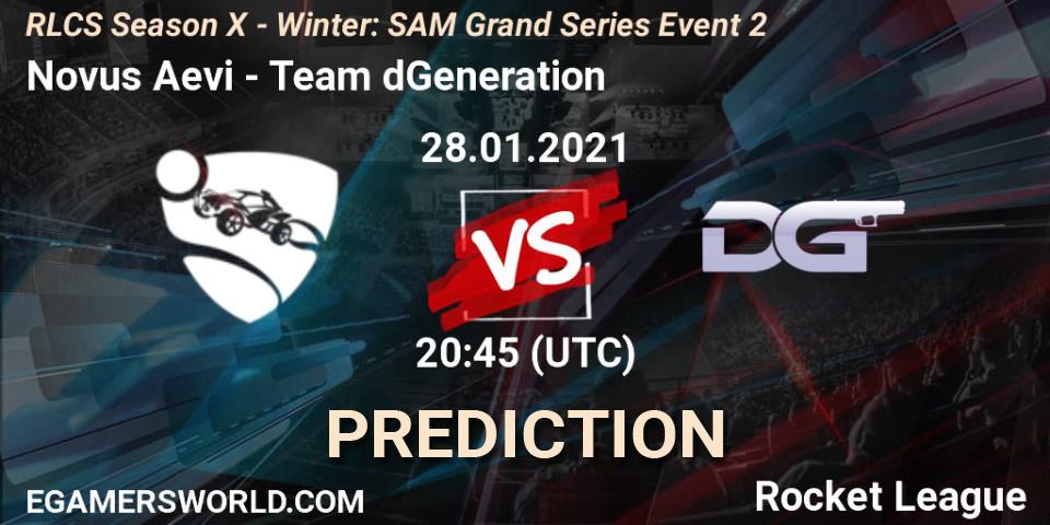 Pronóstico Novus Aevi - Team dGeneration. 28.01.2021 at 20:45, Rocket League, RLCS Season X - Winter: SAM Grand Series Event 2
