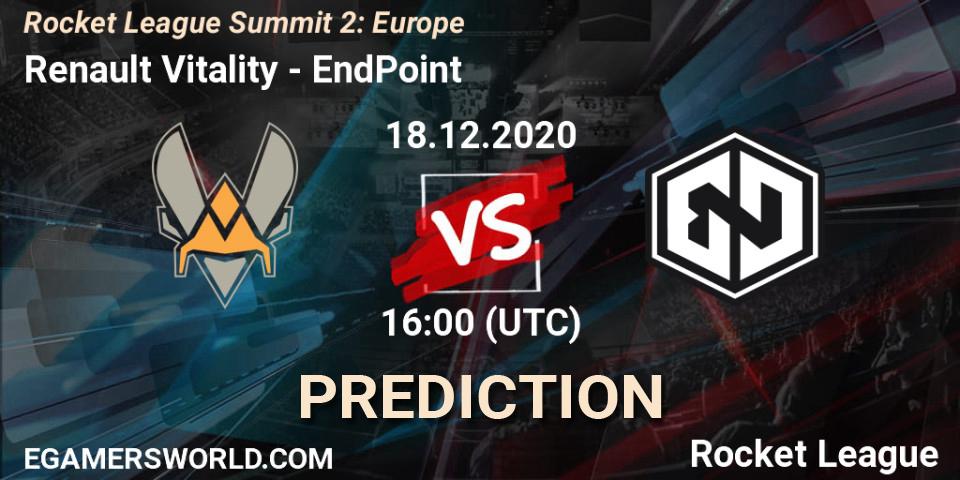 Pronóstico Renault Vitality - EndPoint. 18.12.20, Rocket League, Rocket League Summit 2: Europe