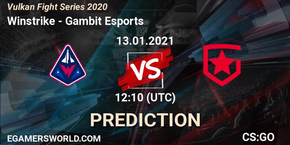 Pronóstico Winstrike - Gambit Esports. 13.01.2021 at 12:10, Counter-Strike (CS2), Vulkan Fight Series 2020