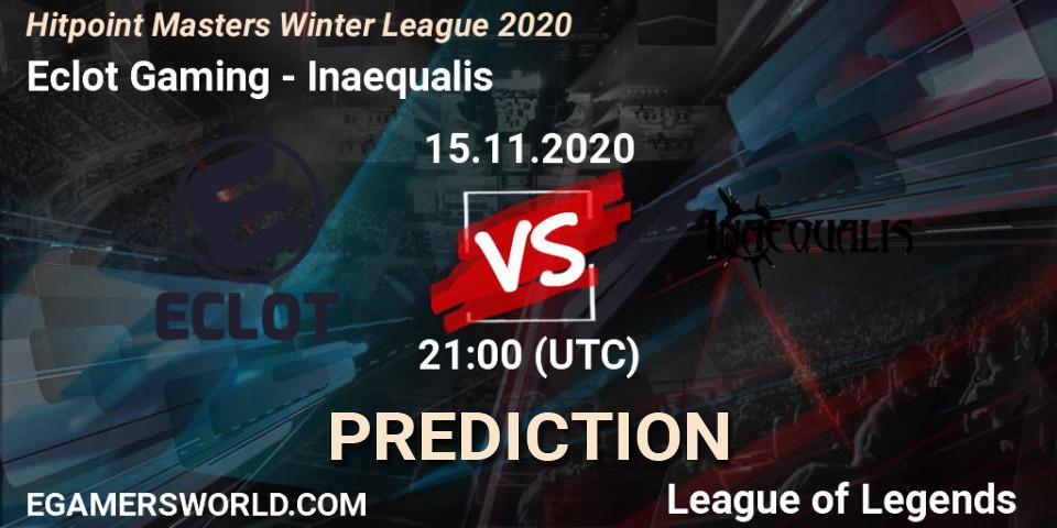 Pronóstico Eclot Gaming - Inaequalis. 15.11.2020 at 21:00, LoL, Hitpoint Masters Winter League 2020