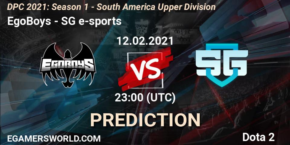 Pronóstico EgoBoys - SG e-sports. 12.02.2021 at 23:00, Dota 2, DPC 2021: Season 1 - South America Upper Division