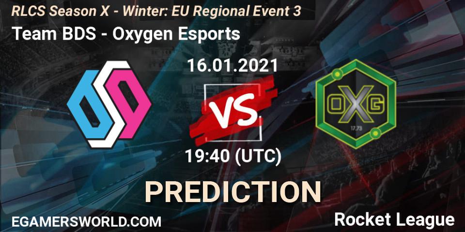 Pronóstico Team BDS - Oxygen Esports. 16.01.2021 at 19:40, Rocket League, RLCS Season X - Winter: EU Regional Event 3
