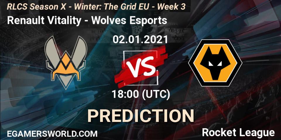 Pronóstico Renault Vitality - Wolves Esports. 02.01.2021 at 18:00, Rocket League, RLCS Season X - Winter: The Grid EU - Week 3
