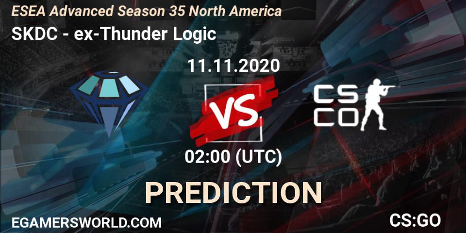 Pronóstico SKDC - ex-Thunder Logic. 11.11.2020 at 02:00, Counter-Strike (CS2), ESEA Advanced Season 35 North America