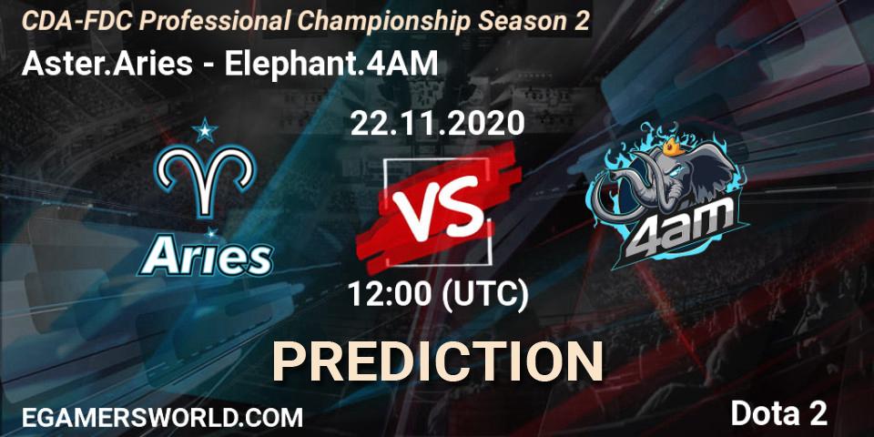 Pronóstico Aster.Aries - Elephant.4AM. 22.11.2020 at 12:08, Dota 2, CDA-FDC Professional Championship Season 2