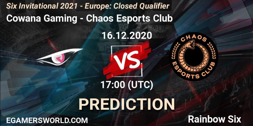 Pronóstico Cowana Gaming - Chaos Esports Club. 16.12.2020 at 17:00, Rainbow Six, Six Invitational 2021 - Europe: Closed Qualifier