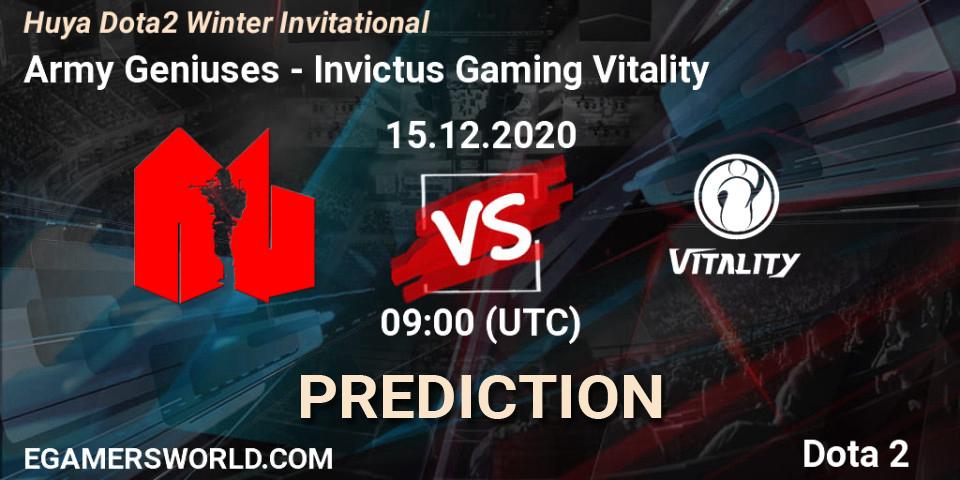 Pronóstico Army Geniuses - Invictus Gaming Vitality. 15.12.2020 at 09:11, Dota 2, Huya Dota2 Winter Invitational