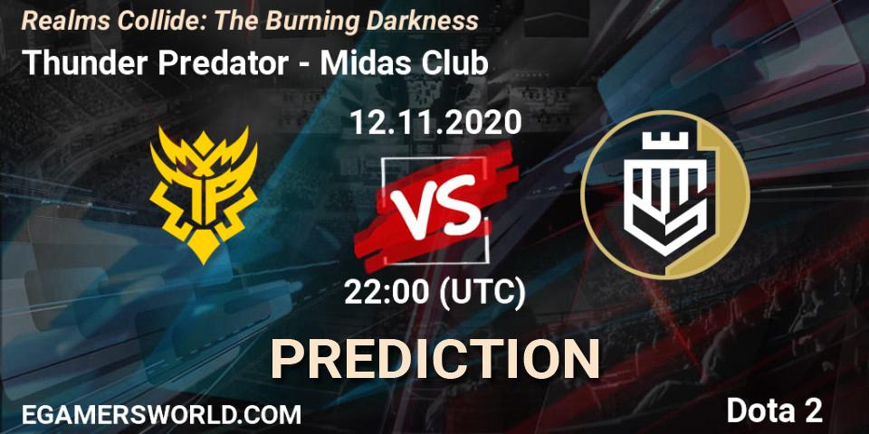 Pronóstico Thunder Predator - Midas Club. 12.11.2020 at 22:45, Dota 2, Realms Collide: The Burning Darkness