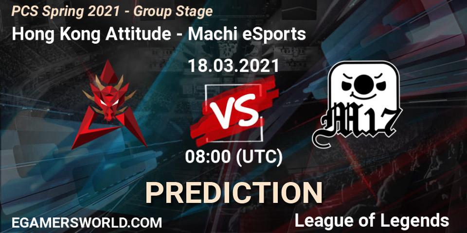 Pronóstico Hong Kong Attitude - Machi eSports. 18.03.2021 at 08:00, LoL, PCS Spring 2021 - Group Stage