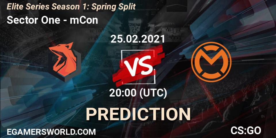 Pronóstico Sector One - mCon. 25.02.2021 at 20:00, Counter-Strike (CS2), Elite Series Season 1: Spring Split