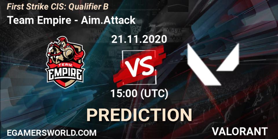 Pronóstico Team Empire - Aim.Attack. 21.11.20, VALORANT, First Strike CIS: Qualifier B