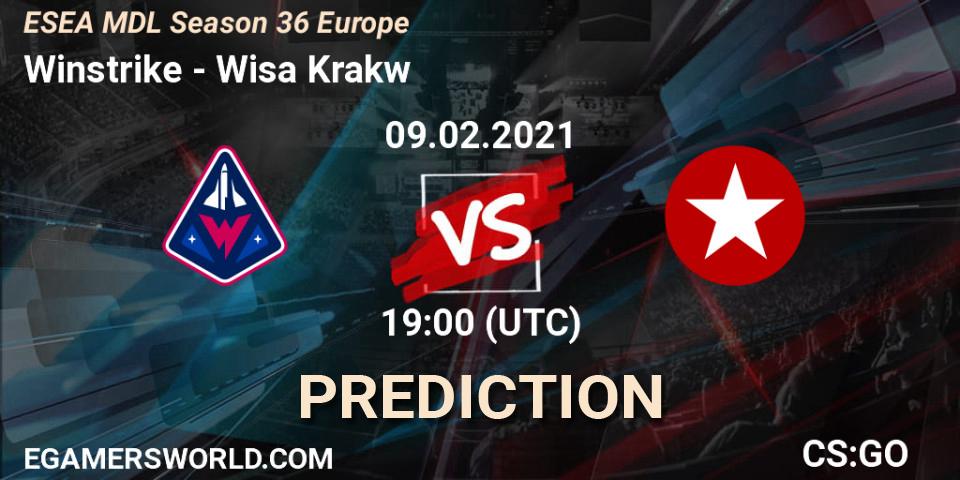 Pronóstico Winstrike - Wisła Kraków. 09.02.2021 at 18:05, Counter-Strike (CS2), MDL ESEA Season 36: Europe - Premier division
