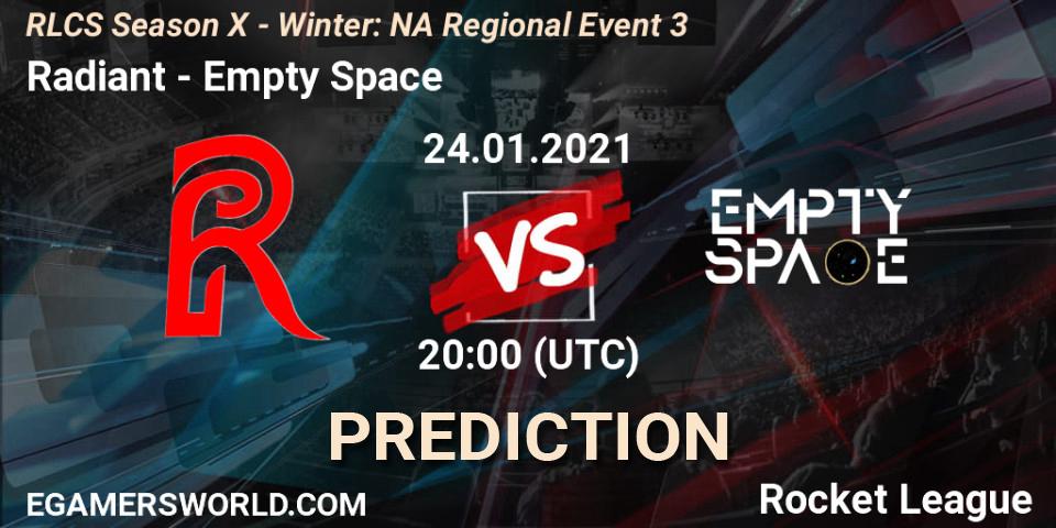 Pronóstico Radiant - Empty Space. 24.01.2021 at 20:00, Rocket League, RLCS Season X - Winter: NA Regional Event 3