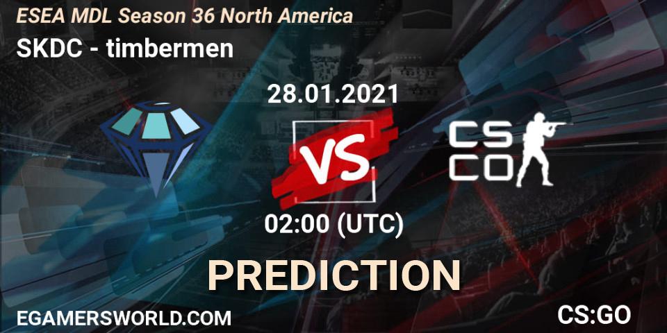 Pronóstico SKDC - Depth. 28.01.2021 at 02:00, Counter-Strike (CS2), MDL ESEA Season 36: North America - Premier Division