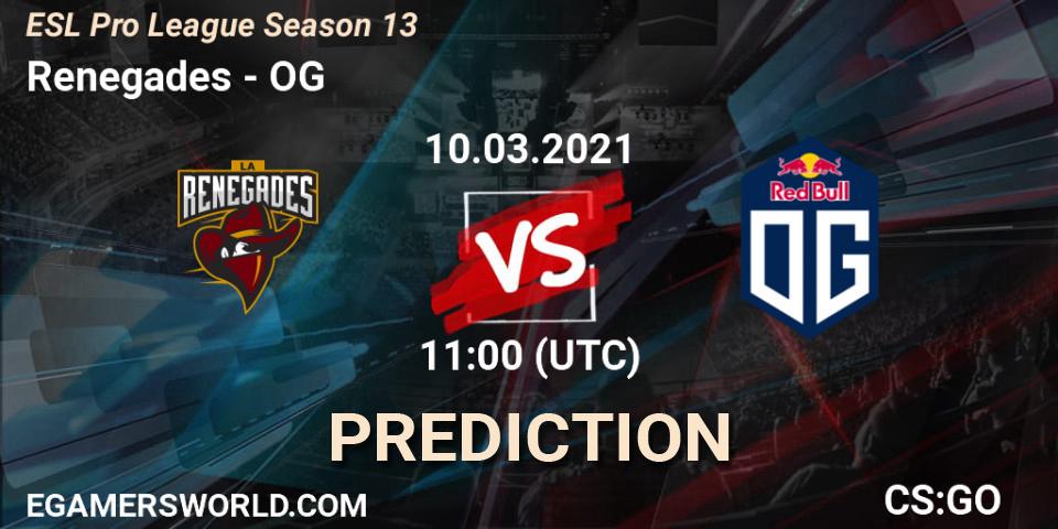 Pronóstico Renegades - OG. 10.03.2021 at 11:00, Counter-Strike (CS2), ESL Pro League Season 13