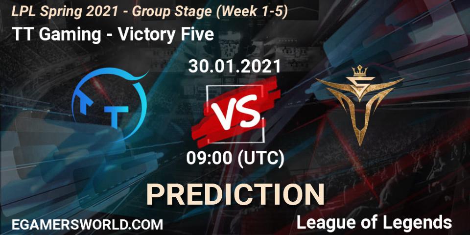 Pronóstico TT Gaming - Victory Five. 30.01.2021 at 09:18, LoL, LPL Spring 2021 - Group Stage (Week 1-5)