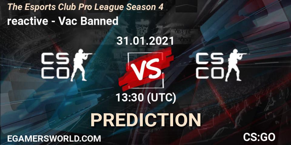 Pronóstico reactive - Vac Banned. 31.01.2021 at 13:30, Counter-Strike (CS2), The Esports Club Pro League Season 4