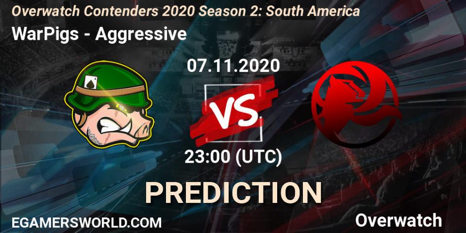 Pronóstico WarPigs - Aggressive. 08.11.2020 at 01:30, Overwatch, Overwatch Contenders 2020 Season 2: South America