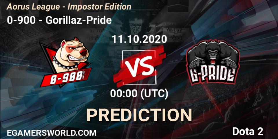 Pronóstico 0-900 - Gorillaz-Pride. 11.10.2020 at 00:19, Dota 2, Aorus League - Impostor Edition