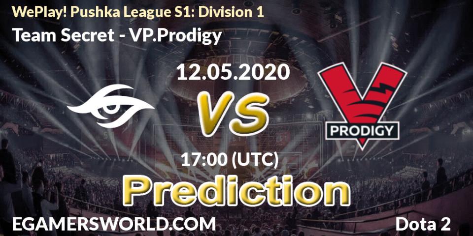 Pronóstico Team Secret - VP.Prodigy. 12.05.2020 at 16:44, Dota 2, WePlay! Pushka League S1: Division 1