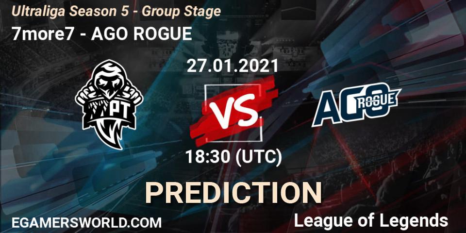 Pronóstico 7more7 - AGO ROGUE. 27.01.2021 at 18:30, LoL, Ultraliga Season 5 - Group Stage