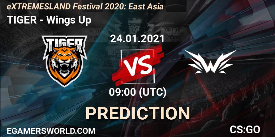 Pronóstico TIGER - Wings Up. 24.01.2021 at 09:30, Counter-Strike (CS2), eXTREMESLAND Festival 2020: East Asia