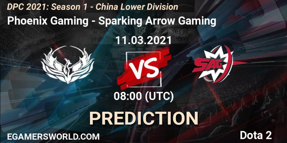 Pronóstico Phoenix Gaming - Sparking Arrow Gaming. 11.03.2021 at 08:04, Dota 2, DPC 2021: Season 1 - China Lower Division