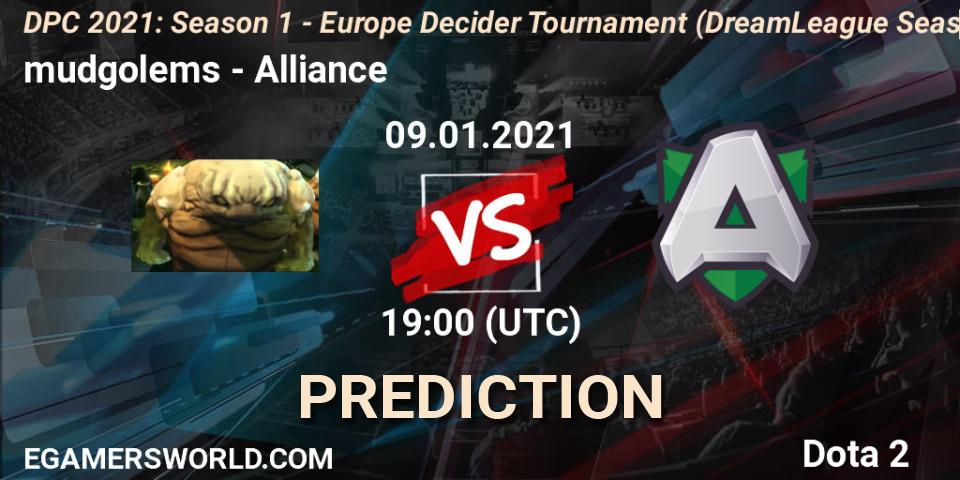 Pronóstico mudgolems - Alliance. 09.01.2021 at 19:00, Dota 2, DPC 2021: Season 1 - Europe Decider Tournament (DreamLeague Season 14)