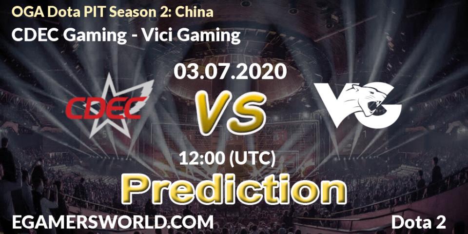 Pronóstico CDEC Gaming - Vici Gaming. 03.07.2020 at 12:37, Dota 2, OGA Dota PIT Season 2: China