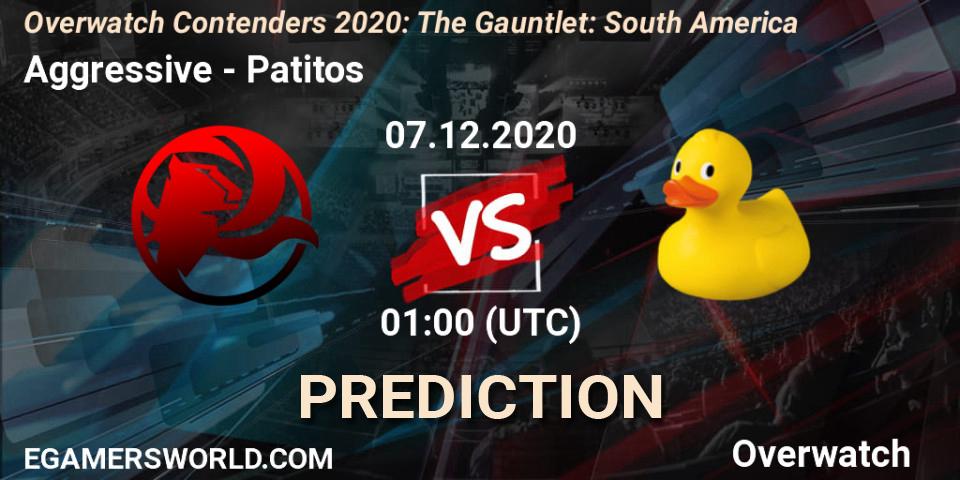 Pronóstico Aggressive - Patitos. 07.12.2020 at 01:00, Overwatch, Overwatch Contenders 2020: The Gauntlet: South America