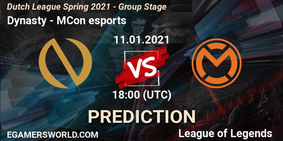 Pronóstico Dynasty - mCon esports Rotterdam. 12.01.2021 at 18:00, LoL, Dutch League Spring 2021 - Group Stage