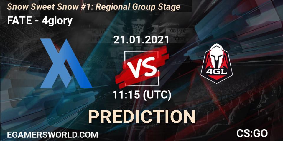 Pronóstico FATE - 4glory. 21.01.2021 at 11:15, Counter-Strike (CS2), Snow Sweet Snow #1: Regional Group Stage