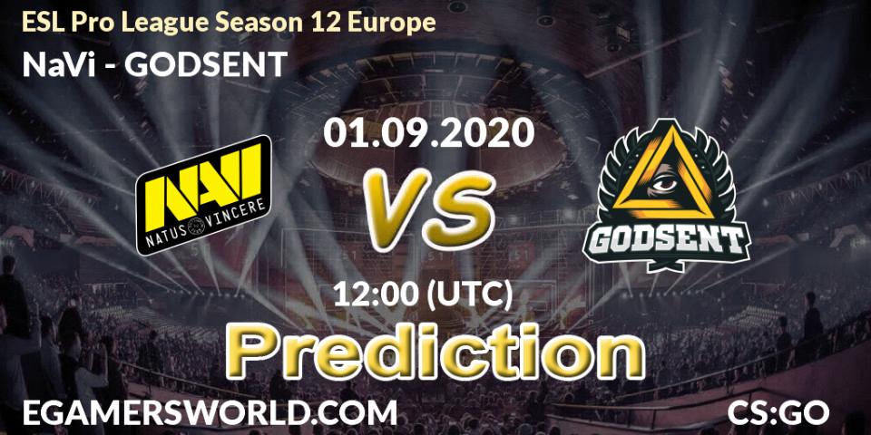 Pronóstico NaVi - GODSENT. 01.09.2020 at 12:00, Counter-Strike (CS2), ESL Pro League Season 12 Europe