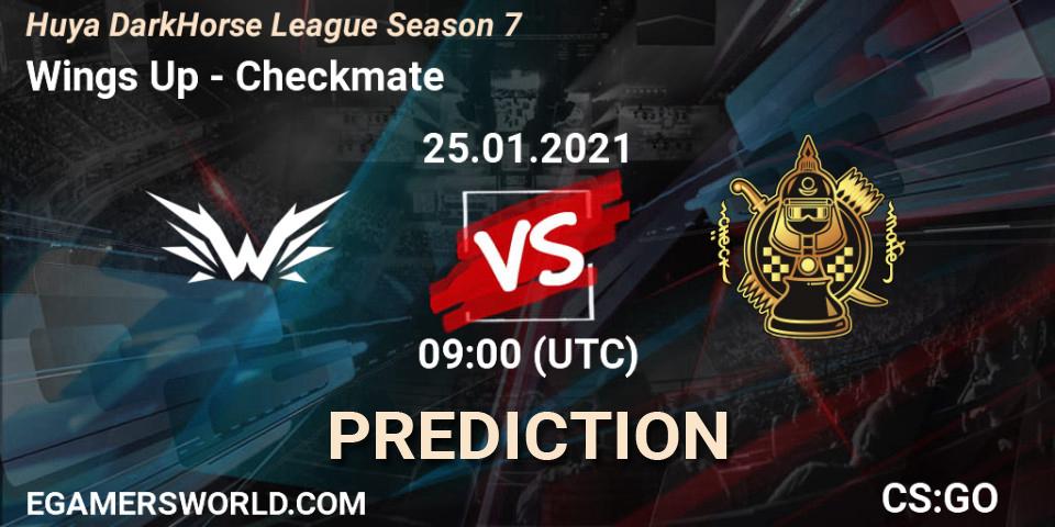 Pronóstico Wings Up - Checkmate. 25.01.2021 at 09:00, Counter-Strike (CS2), Huya DarkHorse League Season 7