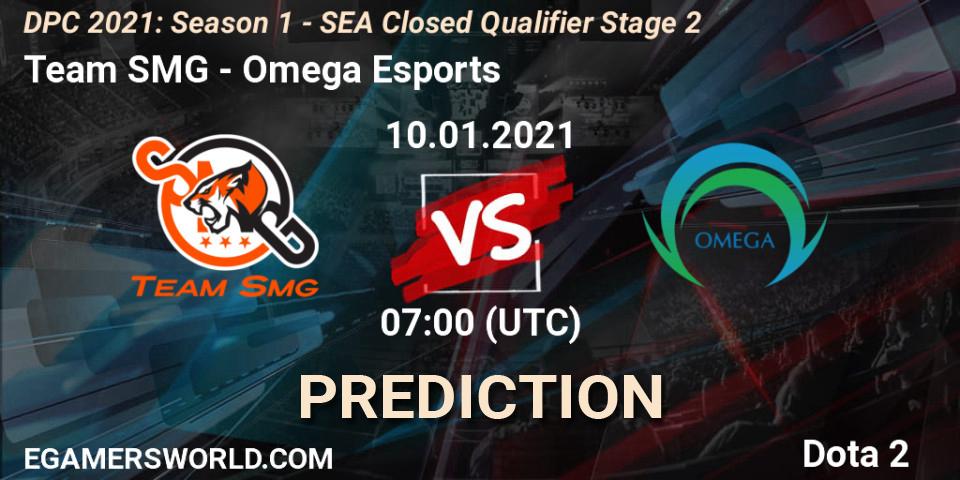 Pronóstico Team SMG - Omega Esports. 10.01.2021 at 07:08, Dota 2, DPC 2021: Season 1 - SEA Closed Qualifier Stage 2