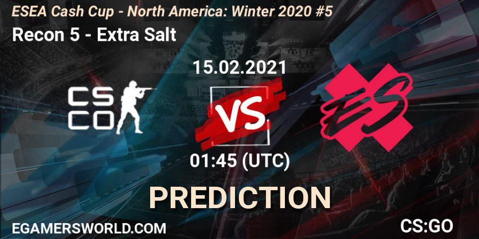 Pronóstico Recon 5 - Extra Salt. 15.02.2021 at 01:45, Counter-Strike (CS2), ESEA Cash Cup - North America: Winter 2020 #5