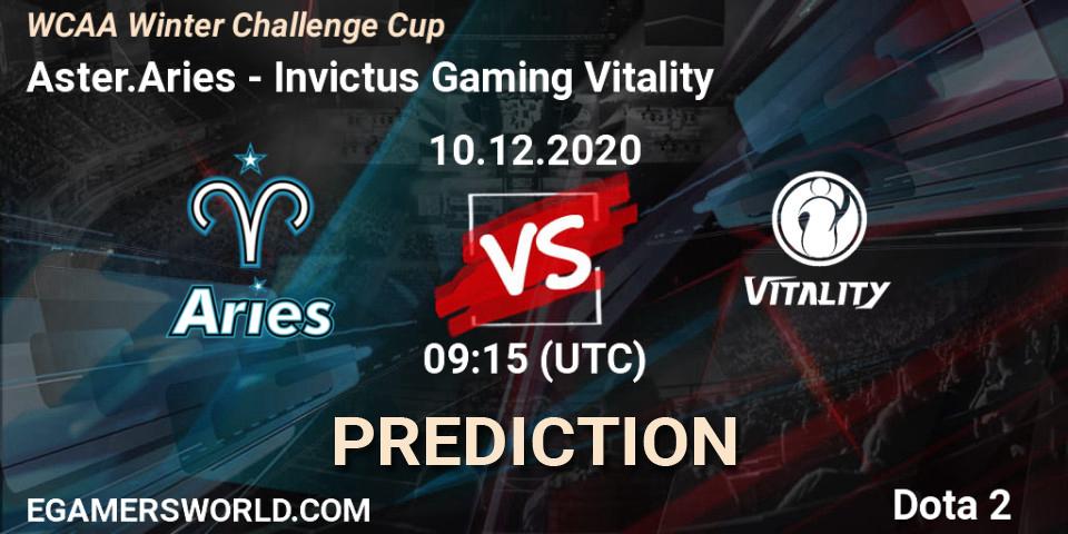 Pronóstico Aster.Aries - Invictus Gaming Vitality. 10.12.2020 at 09:16, Dota 2, WCAA Winter Challenge Cup
