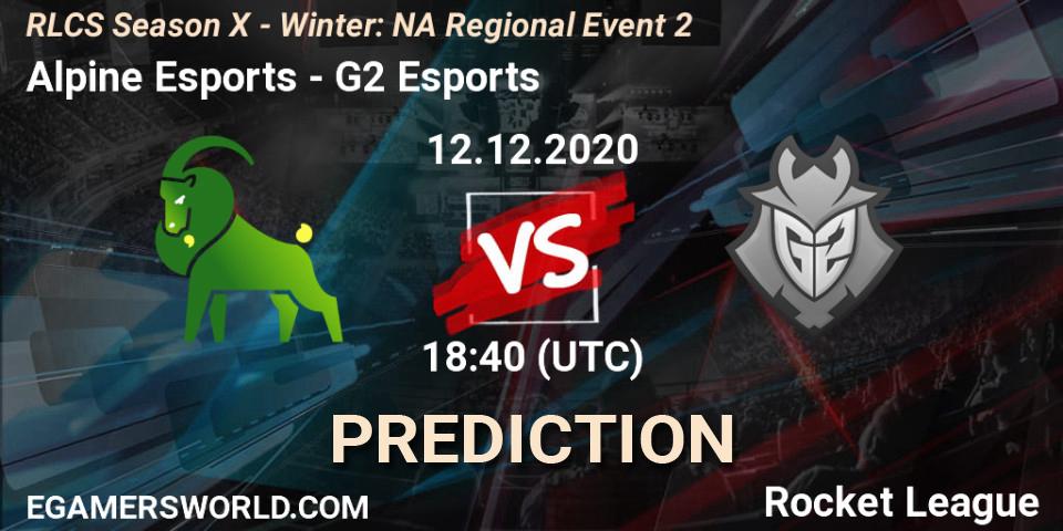 Pronóstico Alpine Esports - G2 Esports. 12.12.2020 at 18:40, Rocket League, RLCS Season X - Winter: NA Regional Event 2