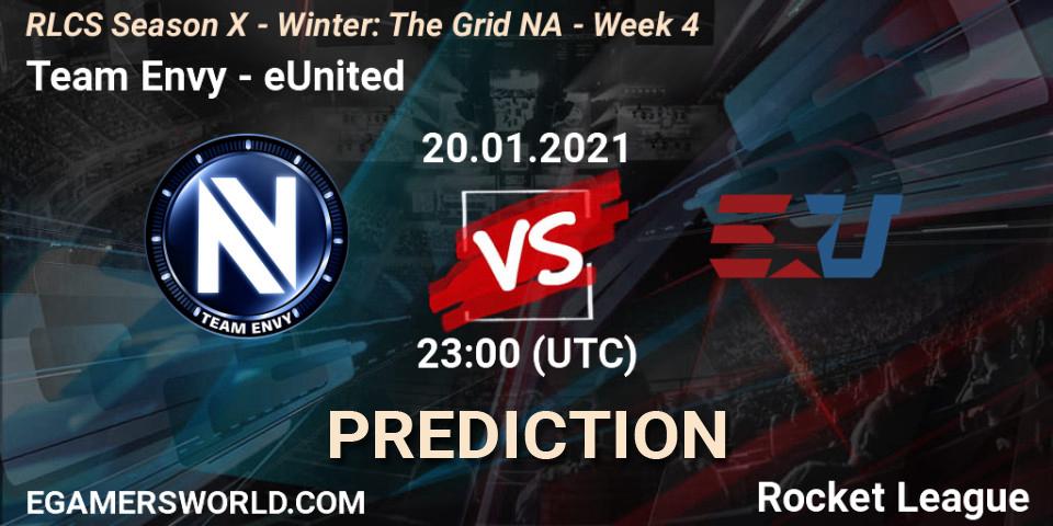 Pronóstico Team Envy - eUnited. 20.01.2021 at 23:00, Rocket League, RLCS Season X - Winter: The Grid NA - Week 4