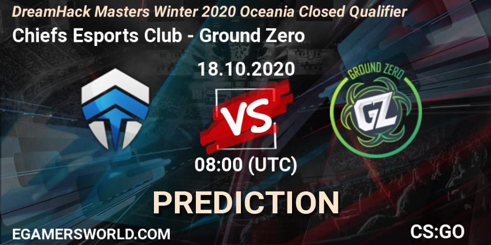 Pronóstico Chiefs Esports Club - Ground Zero. 18.10.2020 at 08:00, Counter-Strike (CS2), DreamHack Masters Winter 2020 Oceania Closed Qualifier
