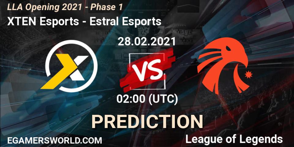 Pronóstico XTEN Esports - Estral Esports. 28.02.2021 at 02:15, LoL, LLA Opening 2021 - Phase 1