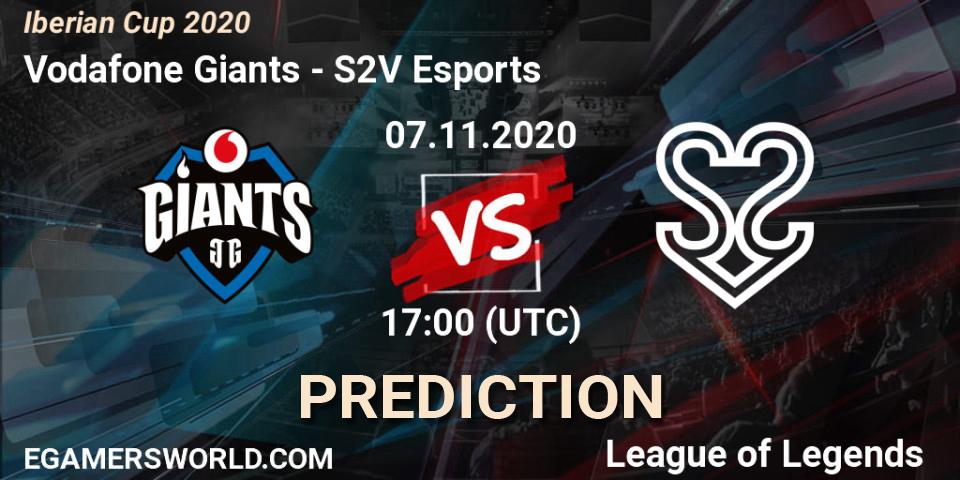 Pronóstico Vodafone Giants - S2V Esports. 07.11.2020 at 18:25, LoL, Iberian Cup 2020
