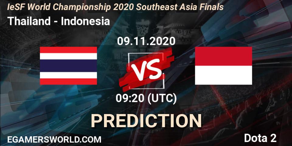 Pronóstico Thailand - Indonesia. 09.11.2020 at 10:00, Dota 2, IeSF World Championship 2020 Southeast Asia Finals