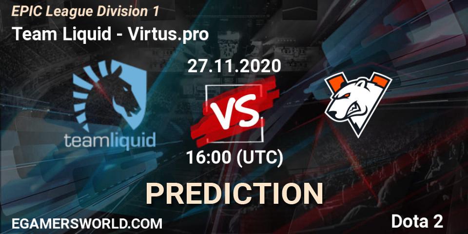Pronóstico Team Liquid - Virtus.pro. 27.11.2020 at 13:04, Dota 2, EPIC League Division 1