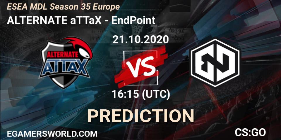 Pronóstico ALTERNATE aTTaX - EndPoint. 21.10.2020 at 16:15, Counter-Strike (CS2), ESEA MDL Season 35 Europe