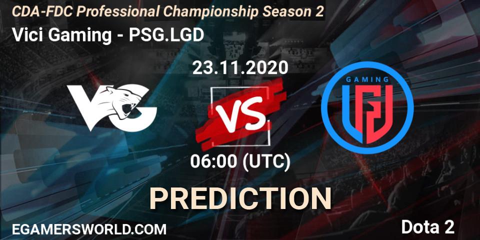 Pronóstico Vici Gaming - PSG.LGD. 23.11.2020 at 06:12, Dota 2, CDA-FDC Professional Championship Season 2