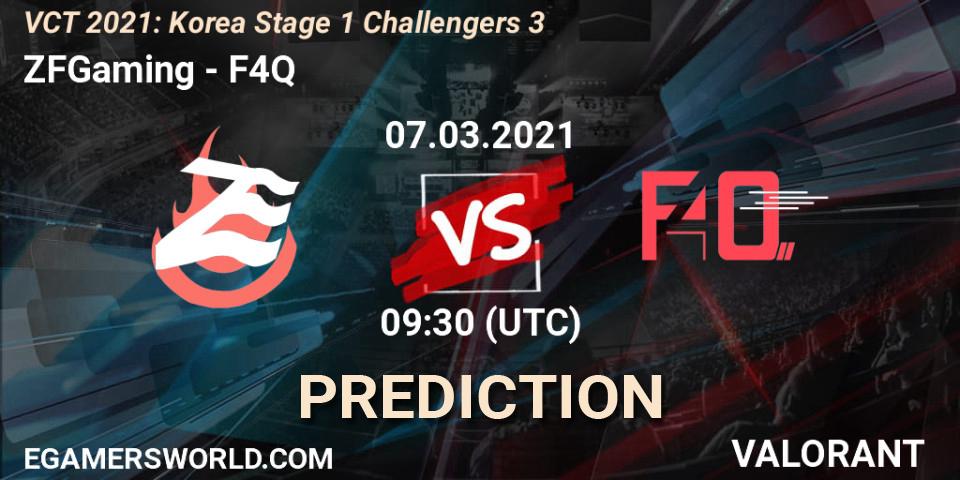 Pronóstico ZFGaming - F4Q. 07.03.2021 at 09:30, VALORANT, VCT 2021: Korea Stage 1 Challengers 3